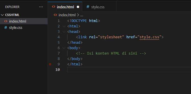 cara menghubungkan html dan css